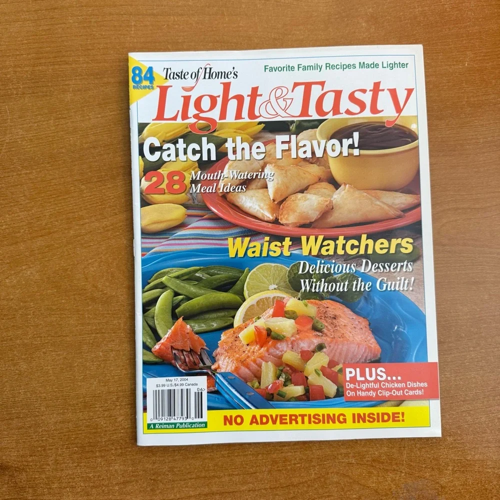 Taste of Home Light & Tasty Cookbook -‎ Vibrant Red and Blue Cover
